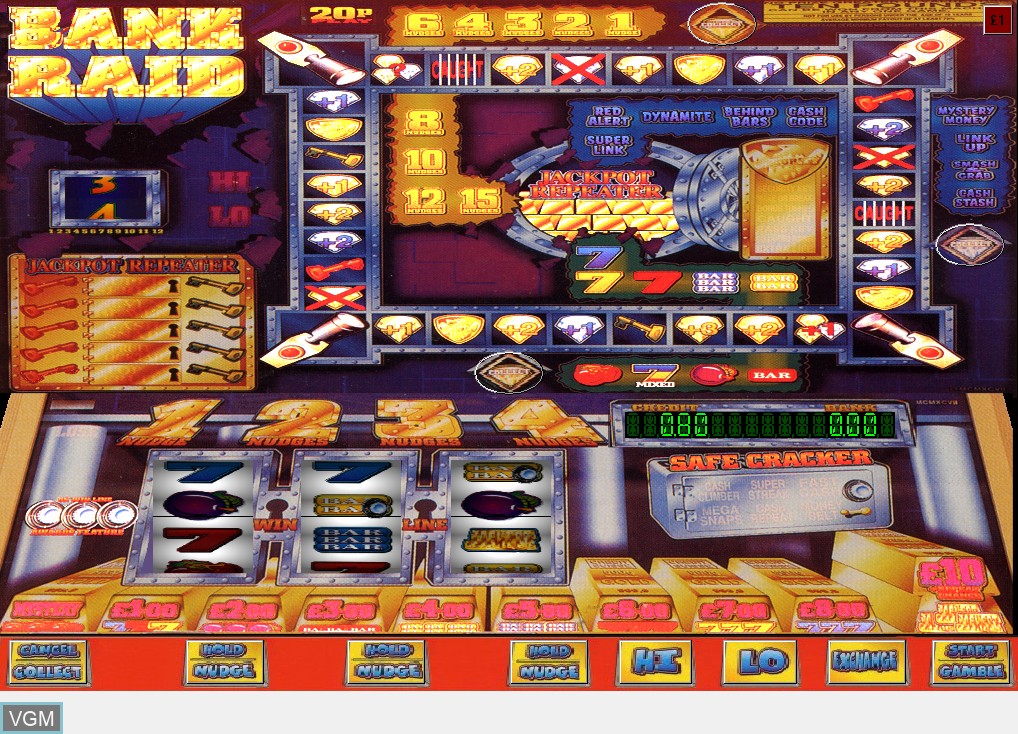 In-game screen of the game Bank Raid on Slot machines