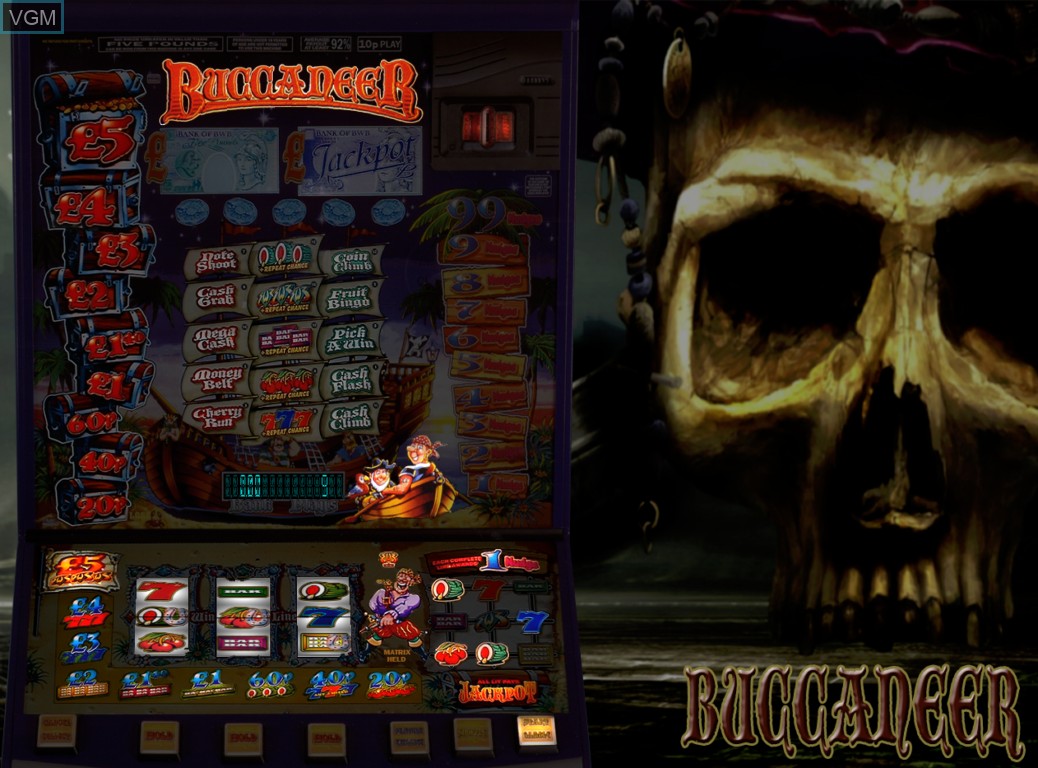 In-game screen of the game Buccaneer on Slot machines