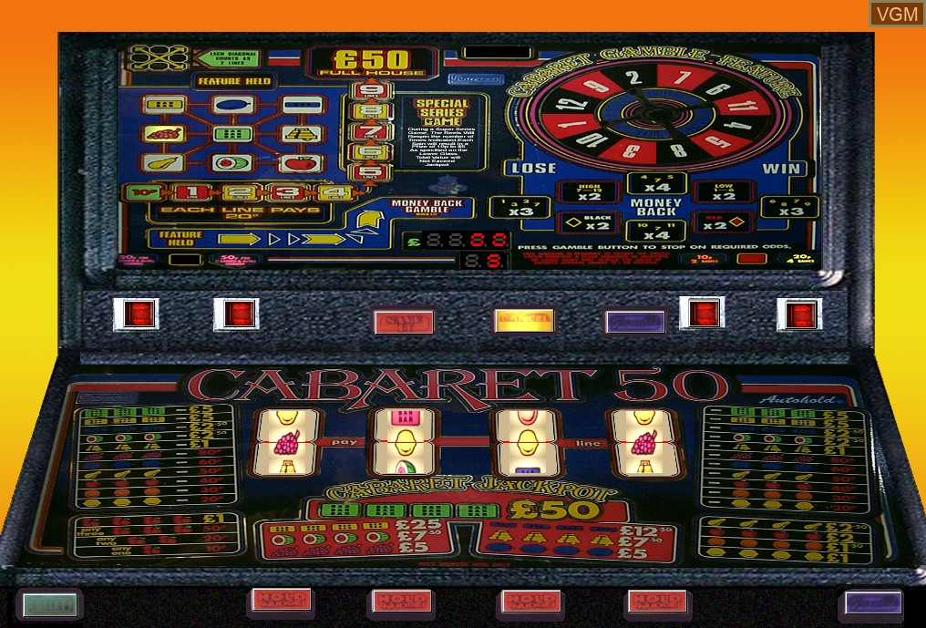 In-game screen of the game Cabaret 50 on Slot machines