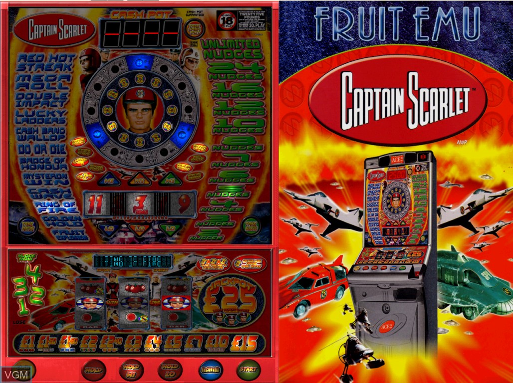 In-game screen of the game Captain Scarlet on Slot machines