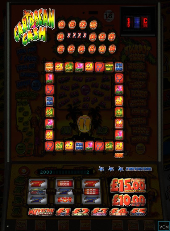 In-game screen of the game Caribbean Cash on Slot machines