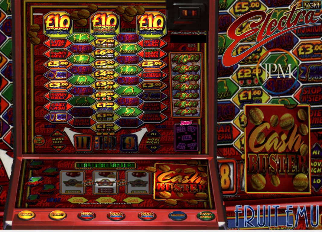 In-game screen of the game Cash Buster on Slot machines