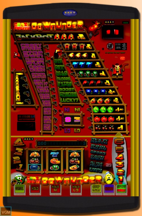 In-game screen of the game Crazy Fruits Down Under on Slot machines