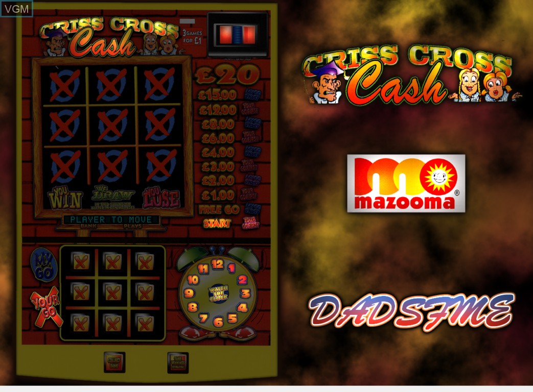 In-game screen of the game Criss Cross Cash on Slot machines