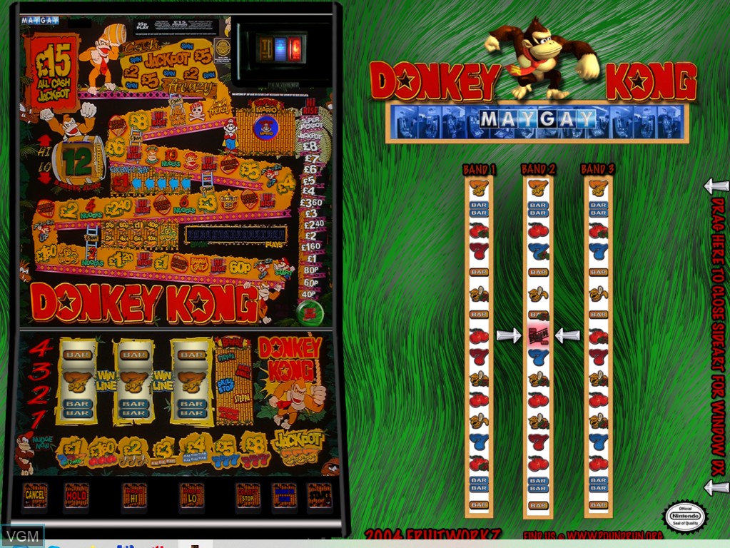 In-game screen of the game Donkey Kong on Slot machines