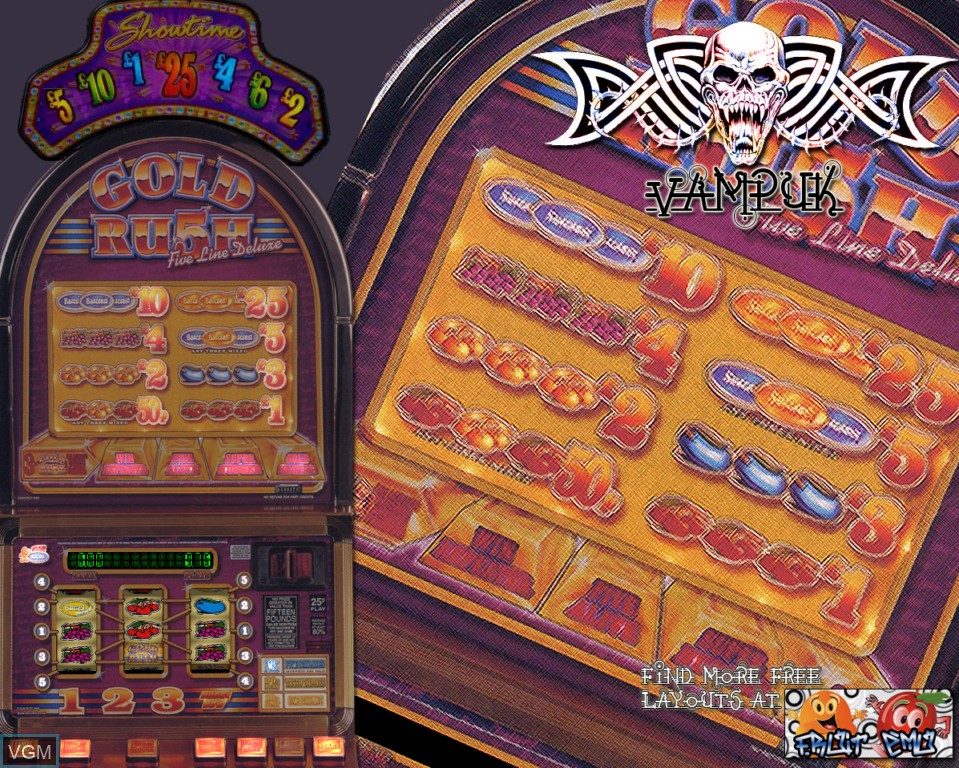 In-game screen of the game Gold Rush Five Liner Deluxe on Slot machines