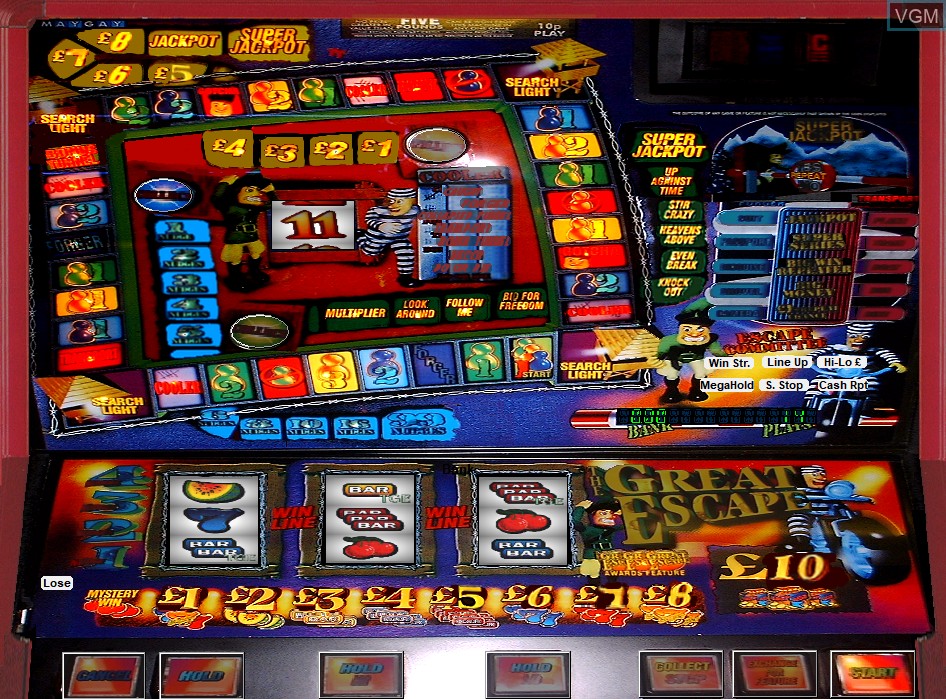 In-game screen of the game Great Escape, The on Slot machines