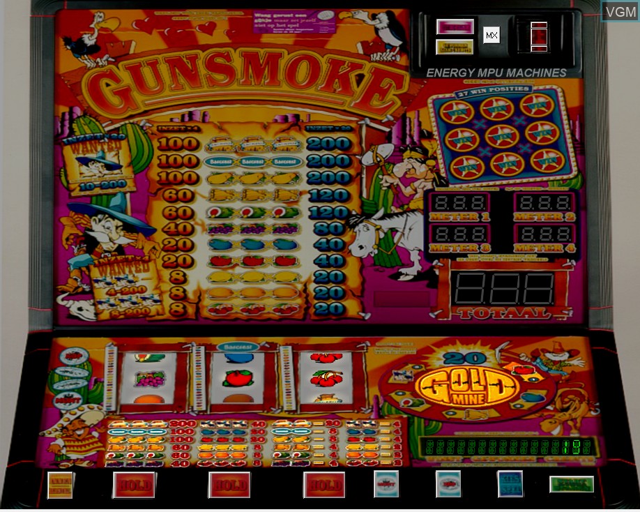In-game screen of the game Gun Smoke on Slot machines