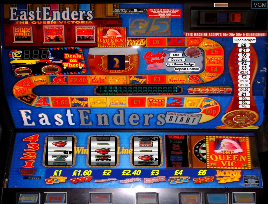 In-game screen of the game Eastenders - Queen Vic on Slot machines