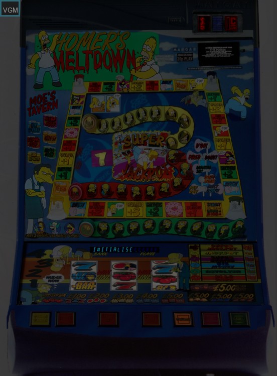 In-game screen of the game Homer's Meltdown on Slot machines
