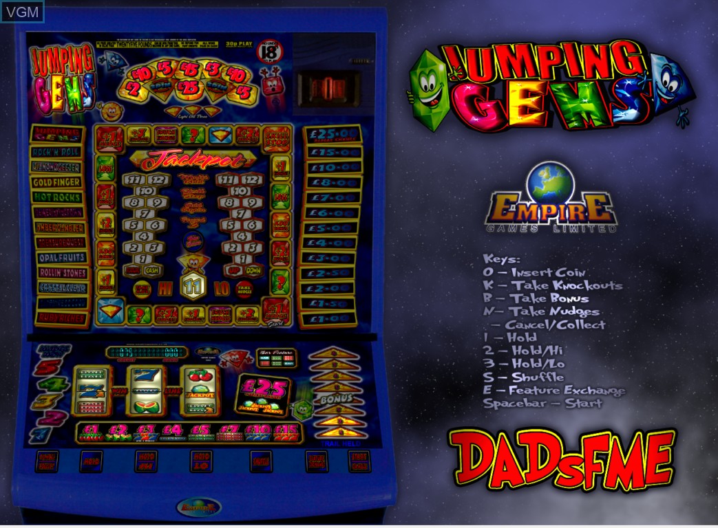 In-game screen of the game Jumping Gems on Slot machines