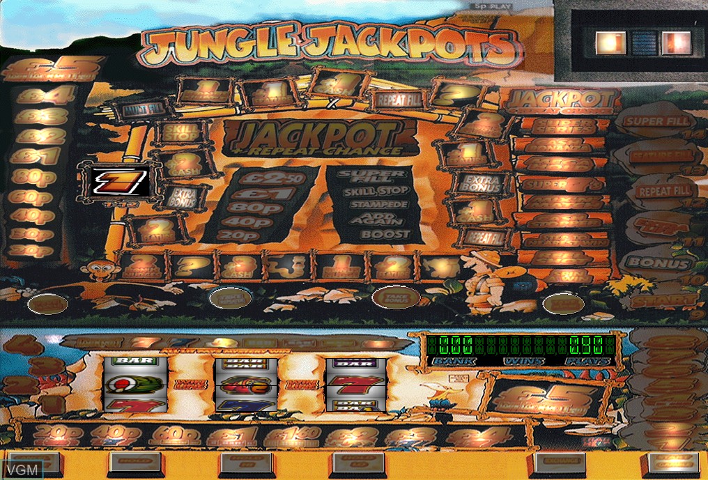 In-game screen of the game Jungle Jackpots on Slot machines