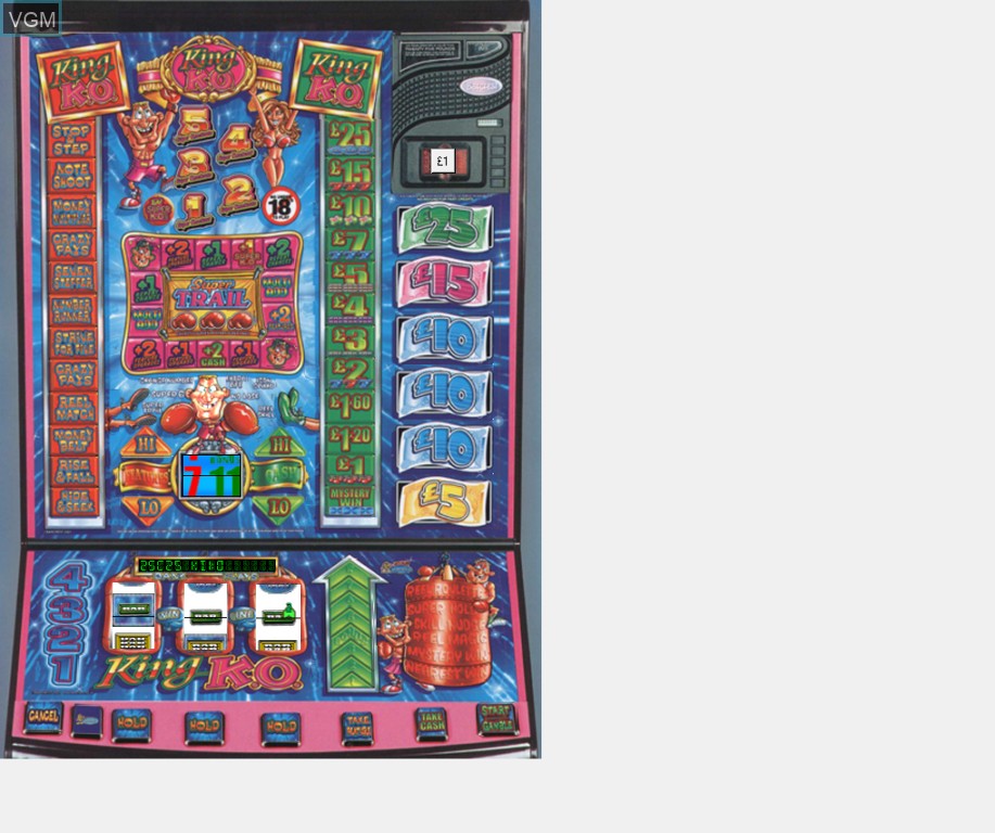 In-game screen of the game King KO on Slot machines