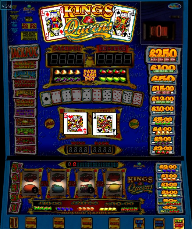 In-game screen of the game Kings & Queens on Slot machines