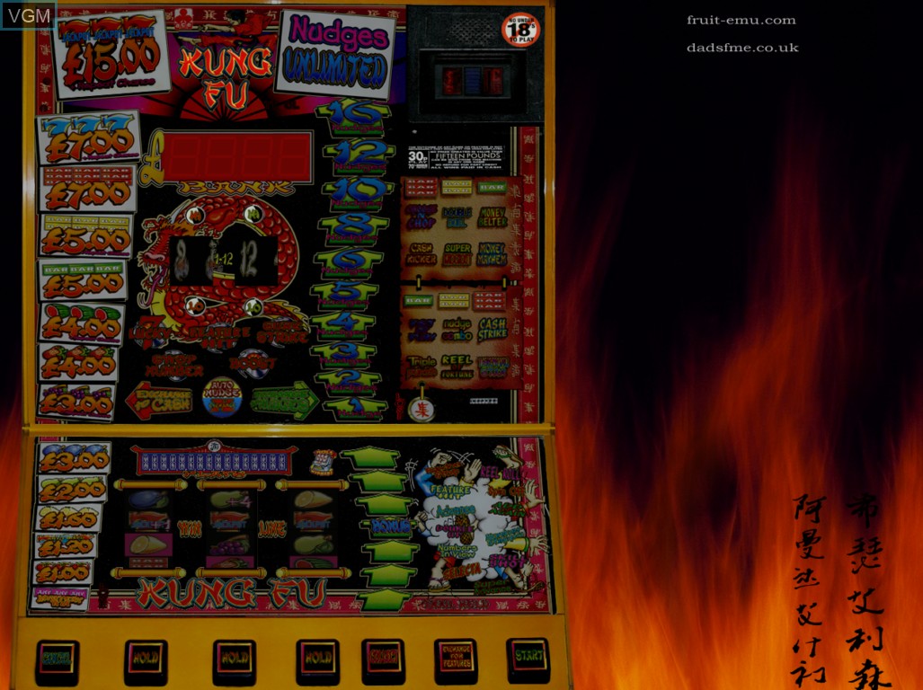 In-game screen of the game Kung Fu on Slot machines
