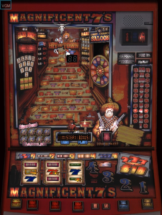 In-game screen of the game Magnificent 7's on Slot machines