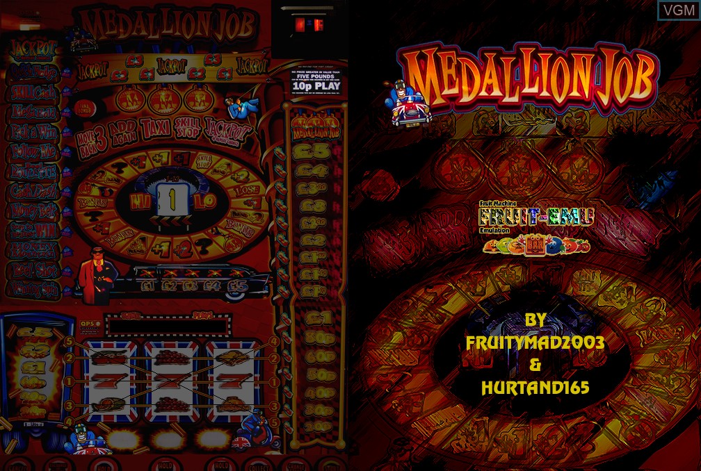 In-game screen of the game Medallion Job on Slot machines