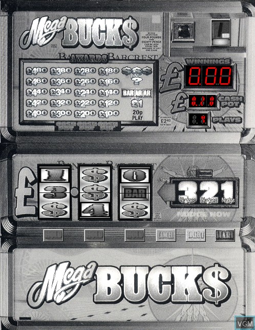 In-game screen of the game Mega Bucks on Slot machines