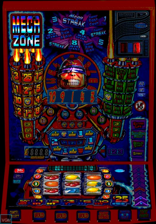 In-game screen of the game Mega Zone on Slot machines