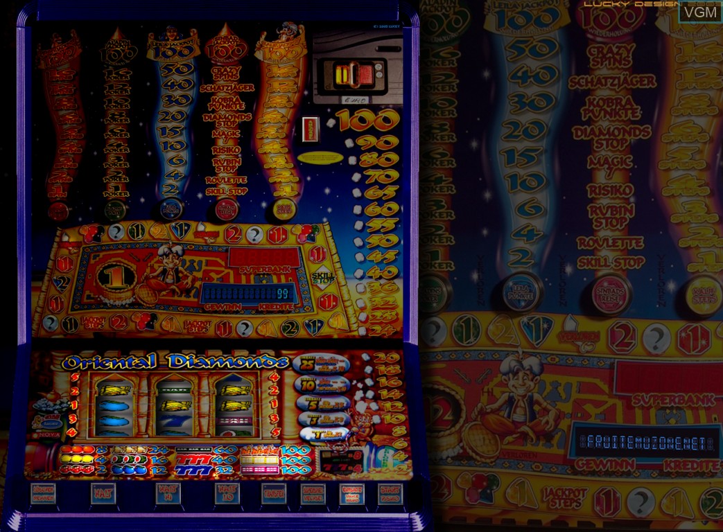 In-game screen of the game Oriental Diamonds on Slot machines