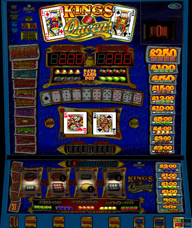 In-game screen of the game Kings & Queens on Slot machines
