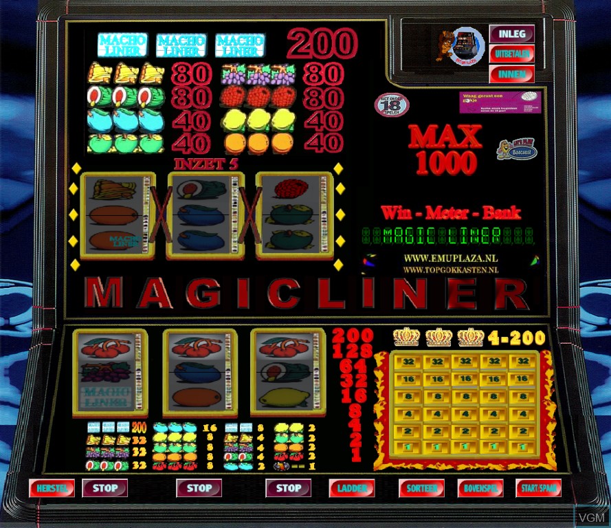 In-game screen of the game Magic Liner on Slot machines