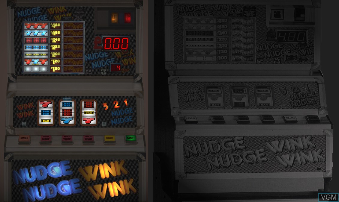 In-game screen of the game Nudge Nudge Wink Wink on Slot machines