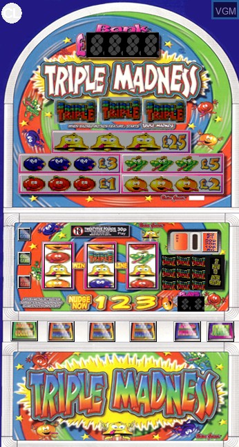 In-game screen of the game Triple Madness on Slot machines