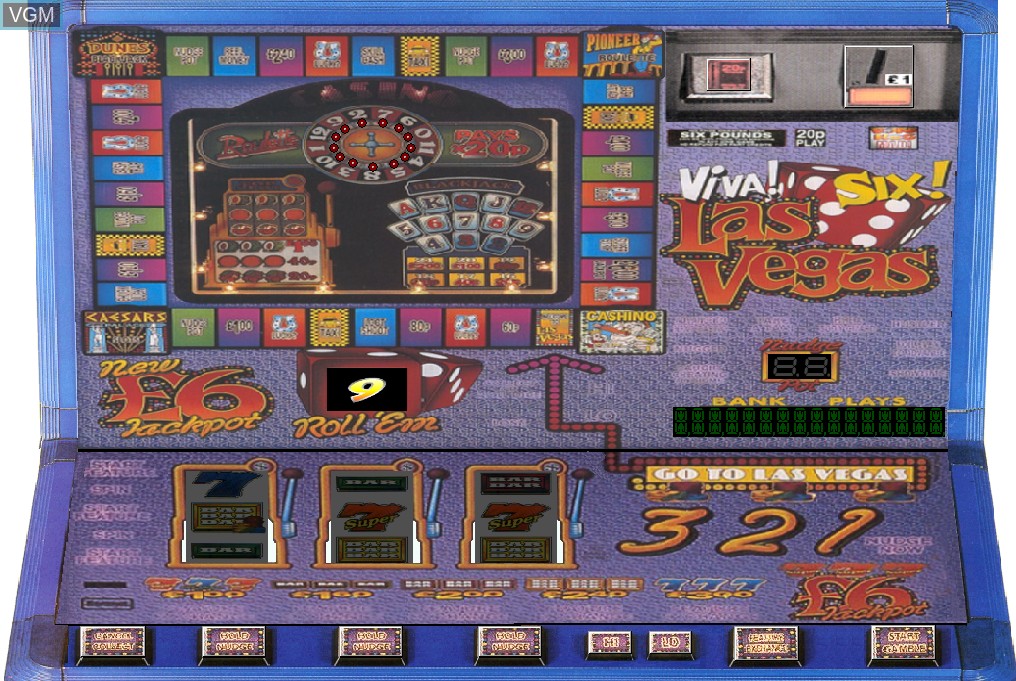 In-game screen of the game Viva Las Vegas Six on Slot machines