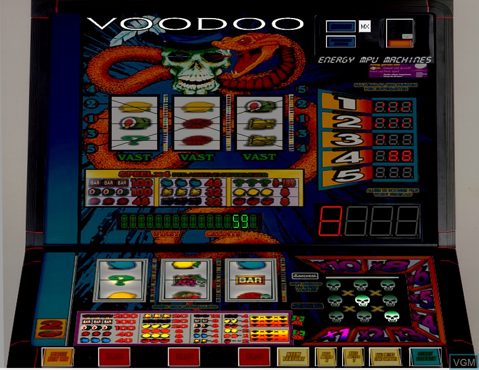 In-game screen of the game Voodoo 1000 on Slot machines