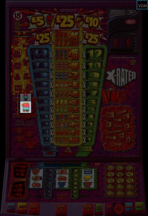 In-game screen of the game X-Rated on Slot machines
