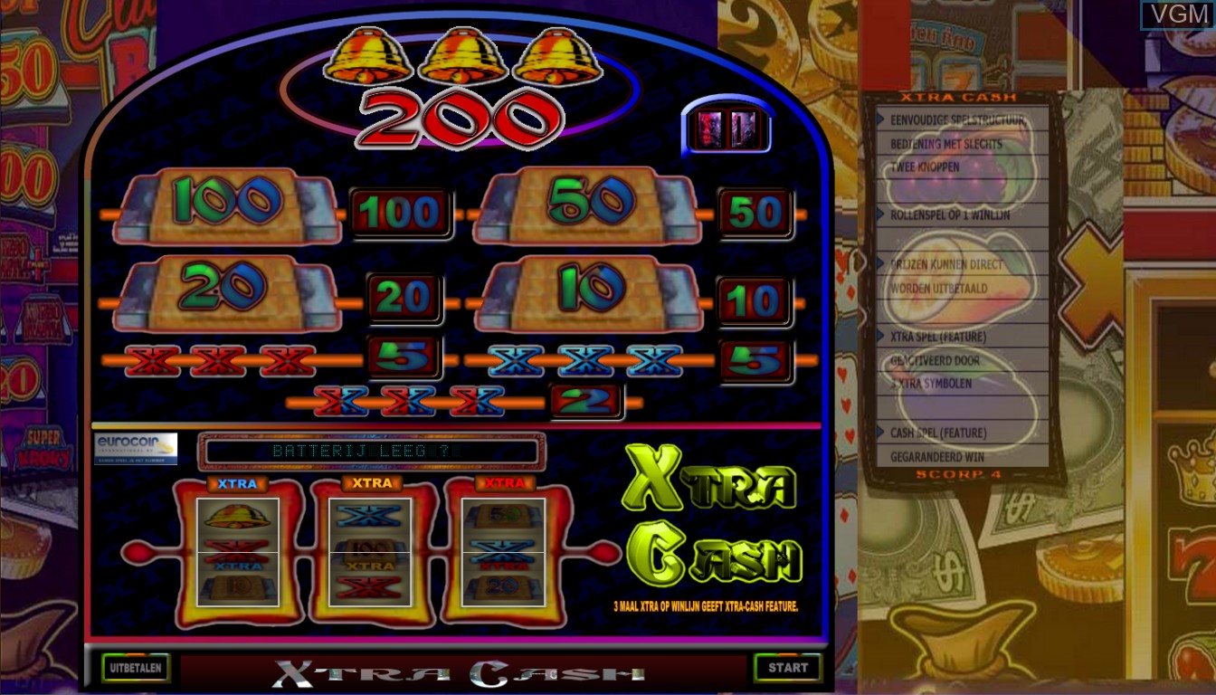 In-game screen of the game Xtra Cash on Slot machines