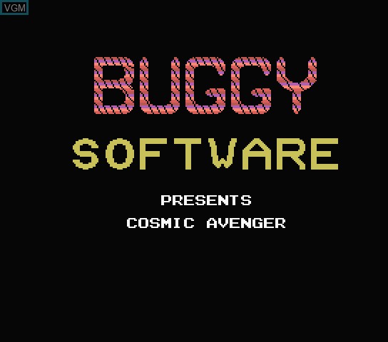 Title screen of the game Cosmic Avenger on Spectravideo SVI 318 / 328