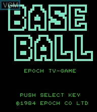 Title screen of the game Super Baseball on Epoch S. Cassette Vision