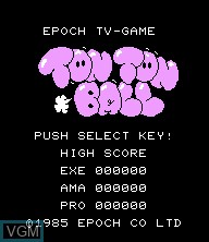 Title screen of the game Ton Ton Ball on Epoch S. Cassette Vision
