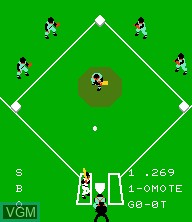 In-game screen of the game Super Baseball on Epoch S. Cassette Vision