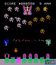 In-game screen of the game Astro Wars - Invaders from Space on Epoch S. Cassette Vision