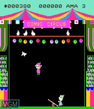In-game screen of the game Comic Circus on Epoch S. Cassette Vision