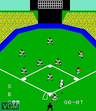 In-game screen of the game Super Baseball on Epoch S. Cassette Vision
