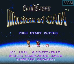 Title screen of the game Illusion of Gaia on Nintendo Super NES
