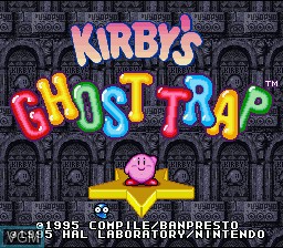 Title screen of the game Kirby's Ghost Trap on Nintendo Super NES