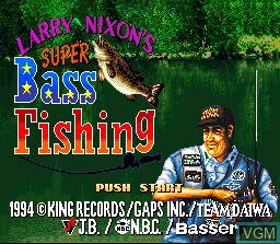 Title screen of the game Larry Nixon's Super Bass Fishing on Nintendo Super NES