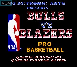 Title screen of the game NBA Pro Basketball - Bulls vs Blazers and the NBA Playoffs on Nintendo Super NES
