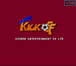 Title screen of the game Super Kick Off on Nintendo Super NES