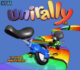 Title screen of the game Unirally on Nintendo Super NES