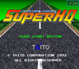 Title screen of the game Super H.Q. Criminal Chaser on Nintendo Super NES