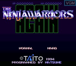 Title screen of the game Ninja Warriors Again, The on Nintendo Super NES