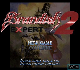 Title screen of the game Brandish 2 Expert on Nintendo Super NES