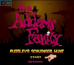 Title screen of the game Addams Family, The - Pugsley's Scavenger Hunt on Nintendo Super NES
