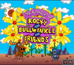 Title screen of the game Adventures of Rocky and Bullwinkle and Friends, The on Nintendo Super NES